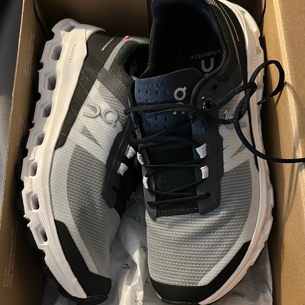On Running Athletic Shoes in Black and Gray